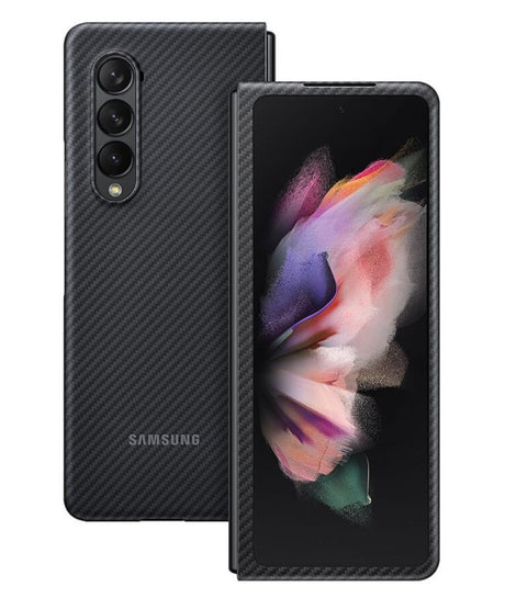 Оригинален Карбонов Калъф за Samsung Z Fold 3, Aramid Cover Case EF-XF926SBE, Черен
