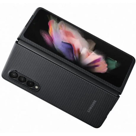 Оригинален Карбонов Калъф за Samsung Z Fold 3, Aramid Cover Case EF-XF926SBE, Черен (7)