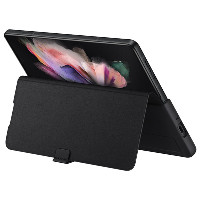 Оригинален Кожен Калъф за Samsung Z Fold 3, Leather Flip Cover Book Case EF-FF926LBEGWW, Черен (4)