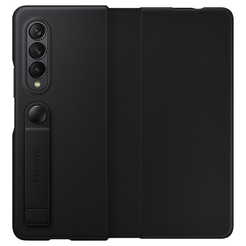 Оригинален Кожен Калъф за Samsung Z Fold 3, Leather Flip Cover Book Case EF-FF926LBEGWW, Черен (5)