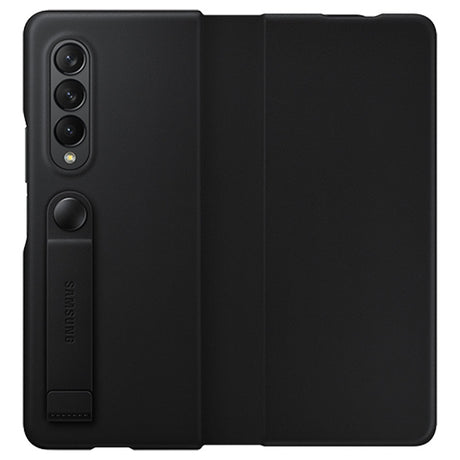 Оригинален Кожен Калъф за Samsung Z Fold 3, Leather Flip Cover Book Case EF-FF926LBEGWW, Черен (5)