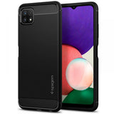 Противоударен Силиконов Калъф за Samsung A22 5G, Spigen Rugged Armor Case, Черен