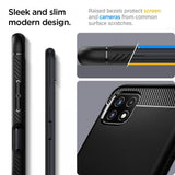 Противоударен Силиконов Калъф за Samsung A22 5G, Spigen Rugged Armor Case, Черен (3)