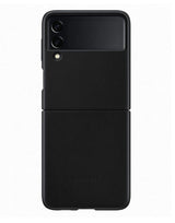 Оригинален Кожен Калъф за Samsung Z Flip 3, Leather Case EF-VF711LBEGWW, Черен