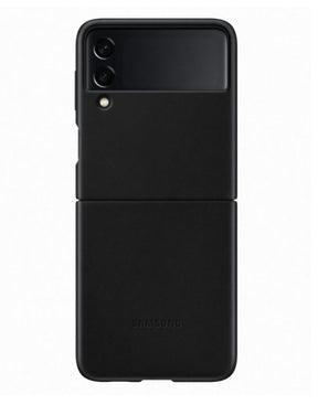 Оригинален Кожен Калъф за Samsung Z Flip 3, Leather Case EF-VF711LBEGWW, Черен