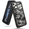Противоударен Хибриден Калъф за iPhone 12 Pro Max, Ringke Fusion X Camouflage Case, Черен