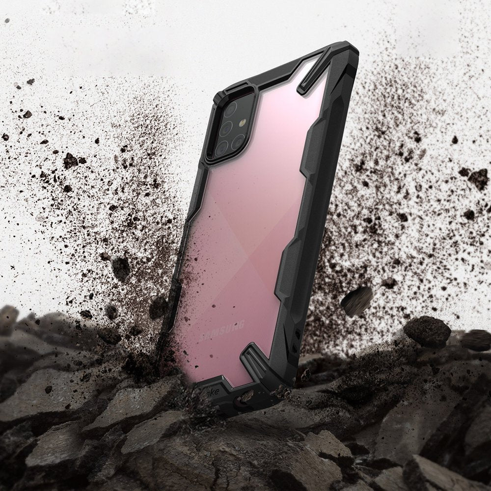 Противоударен Хибриден Калъф за Samsung A71, Ringke Fusion X Case, Черен (2)