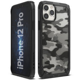Противоударен Хибриден Калъф за iPhone 12/Pro, Ringke Fusion X Camouflage Case, Черен (2)