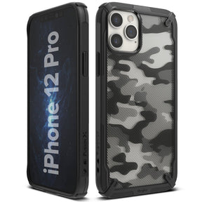 Противоударен Хибриден Калъф за iPhone 12/Pro, Ringke Fusion X Camouflage Case, Черен (2)
