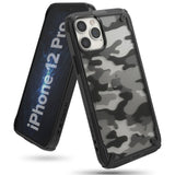 Противоударен Хибриден Калъф за iPhone 12/Pro, Ringke Fusion X Camouflage Case, Черен (4)