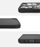 Противоударен Хибриден Калъф за iPhone 12/Pro, Ringke Fusion X Camouflage Case, Черен (5)