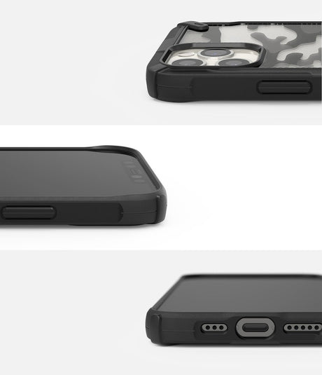 Противоударен Хибриден Калъф за iPhone 12/Pro, Ringke Fusion X Camouflage Case, Черен (5)