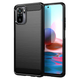 Противоударен Силиконов Калъф за Xiaomi Redmi Note 10/10S, Forcell Carbon Case, Черен