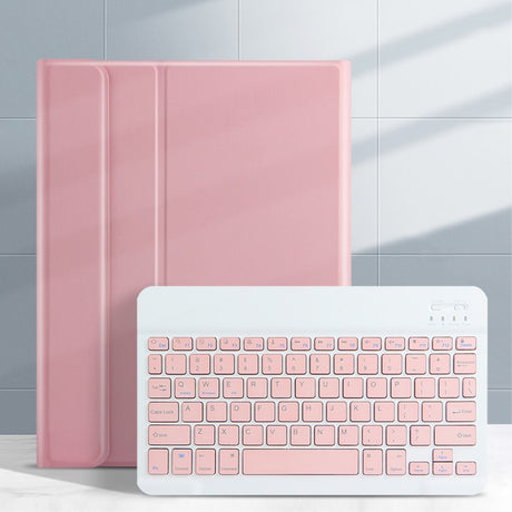 Калъф с Клавиатура за iPad 9/ 8/ 7 10.2", Bluetooth Keyboard Case, Розов (4)