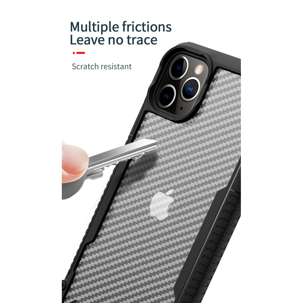 Противоударен Карбонов Калъф за iPhone 12/Pro, Fiber Armor Case, Черен (5)