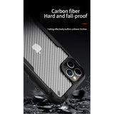 Противоударен Карбонов Калъф за iPhone 12/Pro, Fiber Armor Case, Черен (4)