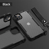 Противоударен Карбонов Калъф за iPhone 12/Pro, Fiber Armor Case, Черен (7)