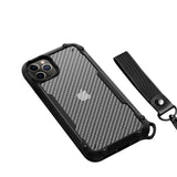 Противоударен Карбонов Калъф за iPhone 12/Pro, Fiber Armor Case, Черен