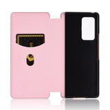 Кожен Калъф за Samsung Z Fold 2, Carbon Leather Case, Розов (3)