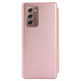 Кожен Калъф за Samsung Z Fold 2, Carbon Leather Case, Розов