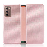 Кожен Калъф за Samsung Z Fold 2, Carbon Leather Case, Розов (2)