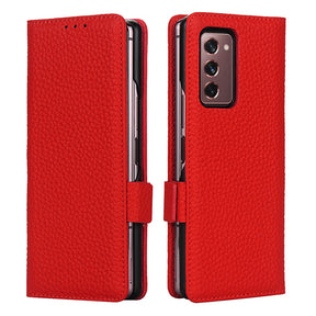 Кожен Калъф с Поставка за Samsung Z Fold 2, GKK Leather Case, Червен