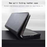 Кожен Калъф с Поставка 2в1 за Samsung Z Fold 2, GKK Split Leather Case, Черен (2)