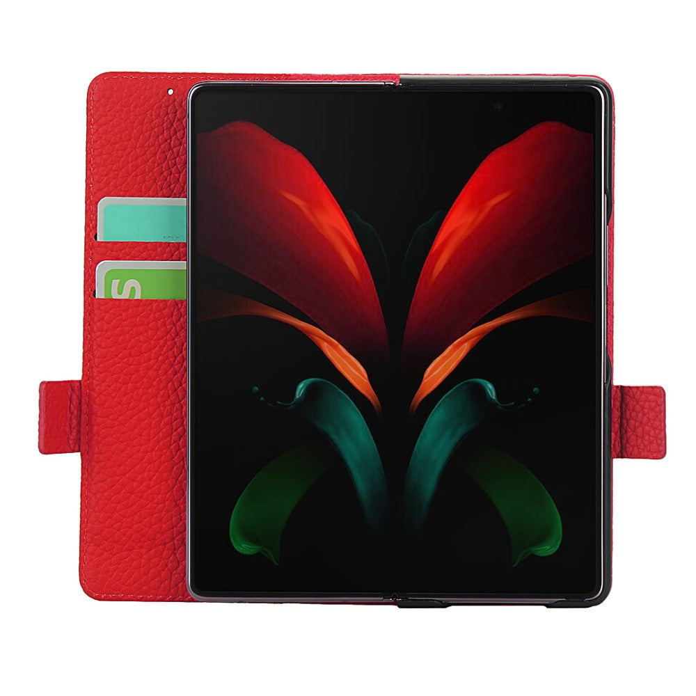 Кожен Калъф с Поставка за Samsung Z Fold 2, GKK Leather Case, Червен (7)