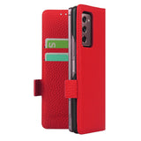 Кожен Калъф с Поставка за Samsung Z Fold 2, GKK Leather Case, Червен (6)