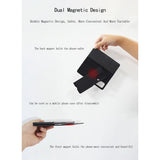 Кожен Калъф с Поставка 2в1 за Samsung Z Fold 2, GKK Split Leather Case, Черен (3)