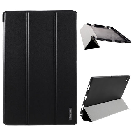 Калъф за Samsung Galaxy Tab A7 10.4", Tri-Fold Leather Case, Черен