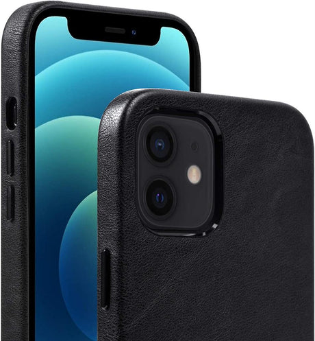 Кожен Калъф за iPhone 12 Mini, Leather Classic Case, Черен (3)