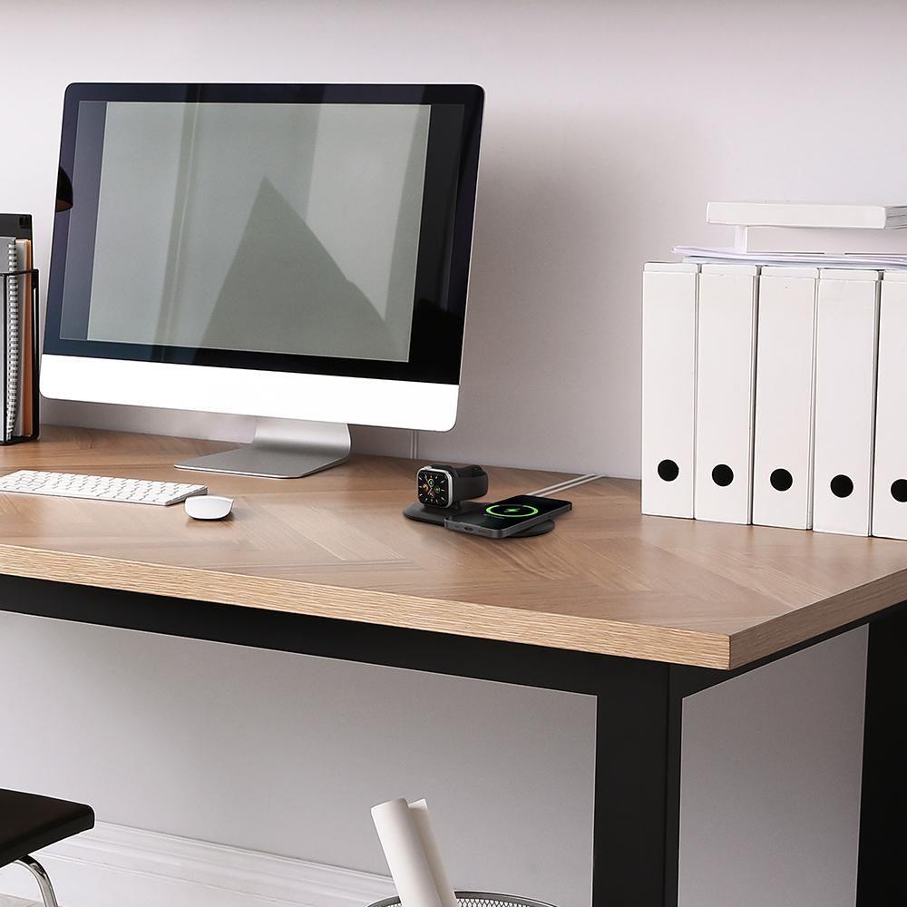 Поставка за Apple Magsafe и Wach Зарядни, Spigen Magfit Duo Stand, Черен (6)