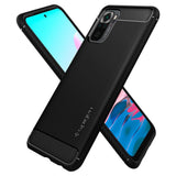Противоударен Силиконов Калъф за Xiaomi Redmi Note 10/10S, Spigen Rugged Armor Case, Черен (2)