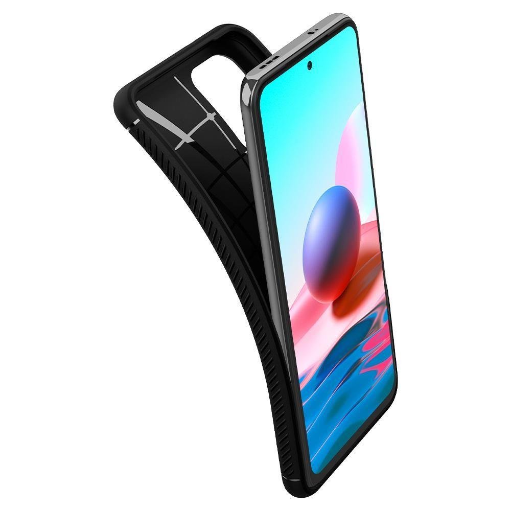 Противоударен Силиконов Калъф за Xiaomi Redmi Note 10/10S, Spigen Rugged Armor Case, Черен (3)