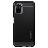 Противоударен Силиконов Калъф за Xiaomi Redmi Note 10/10S, Spigen Rugged Armor Case, Черен (5)