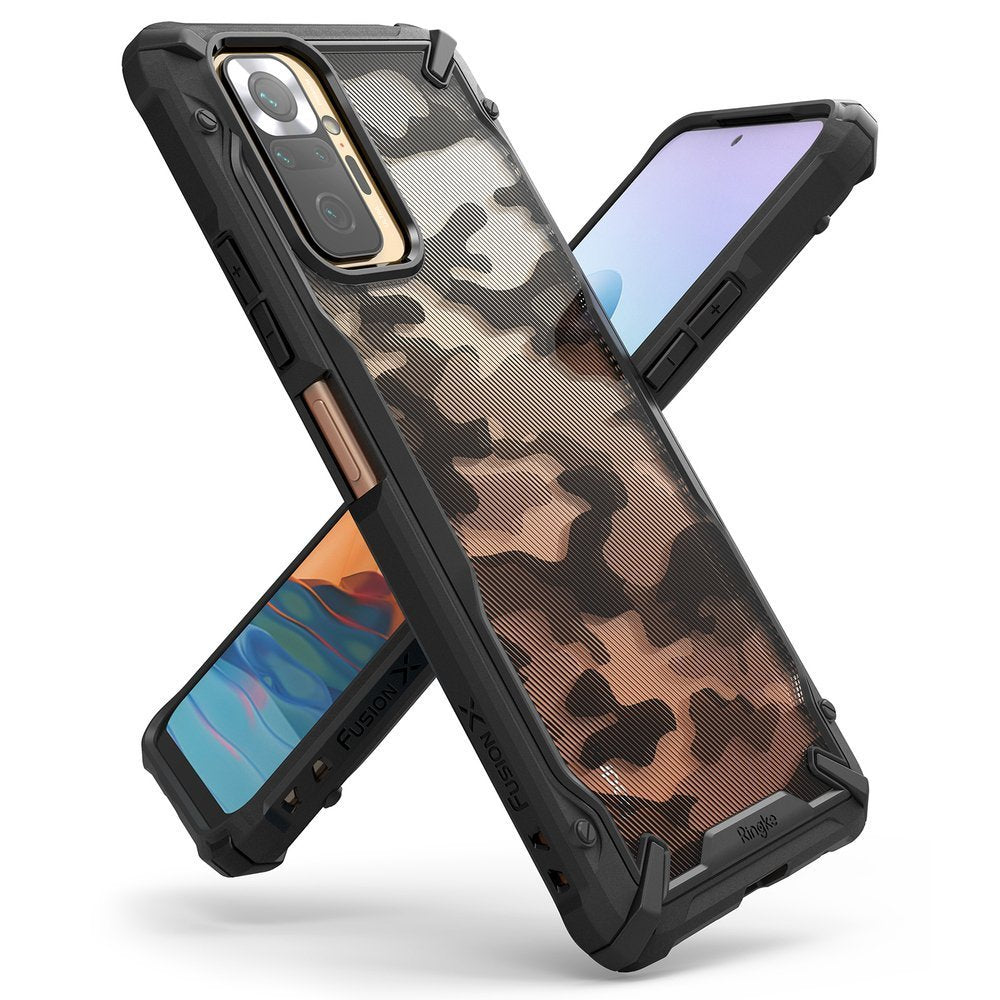 Противоударен Хибриден Калъф за Xiaomi Redmi Note 10 Pro/Max, Ringke Fusion X Camo Case, Черен