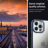 Противоударен Силиконов Калъф за iPhone 12/Pro, Spigen Optic Crystal Case, Син (4)