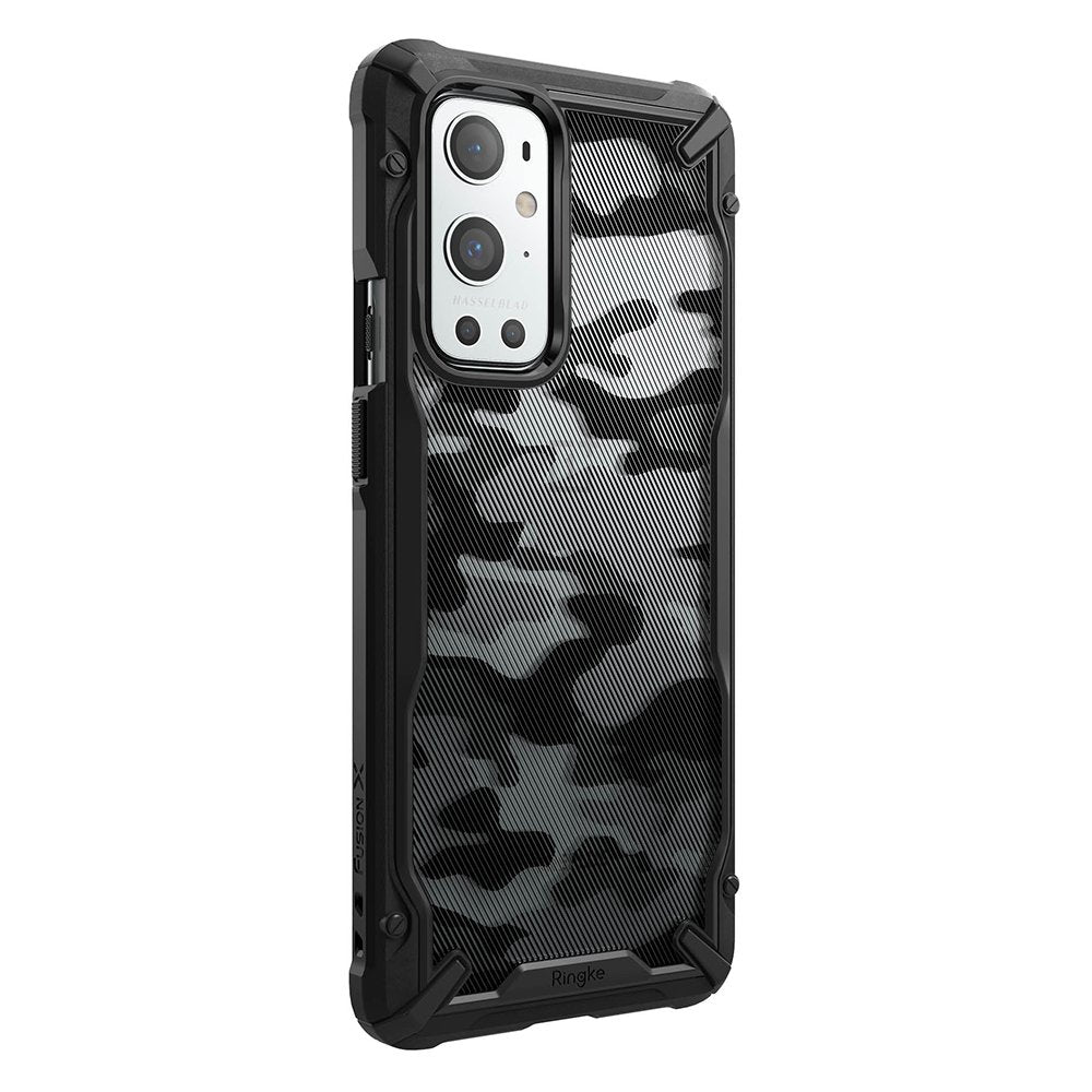 Противоударен Хибриден Калъф за Oneplus 9 Pro, Ringke Fusion X Camo Case, Черен (4)