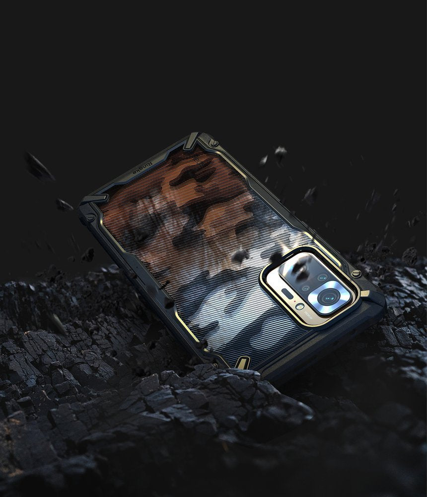 Противоударен Хибриден Калъф за Xiaomi Redmi Note 10 Pro/Max, Ringke Fusion X Camo Case, Черен (4)