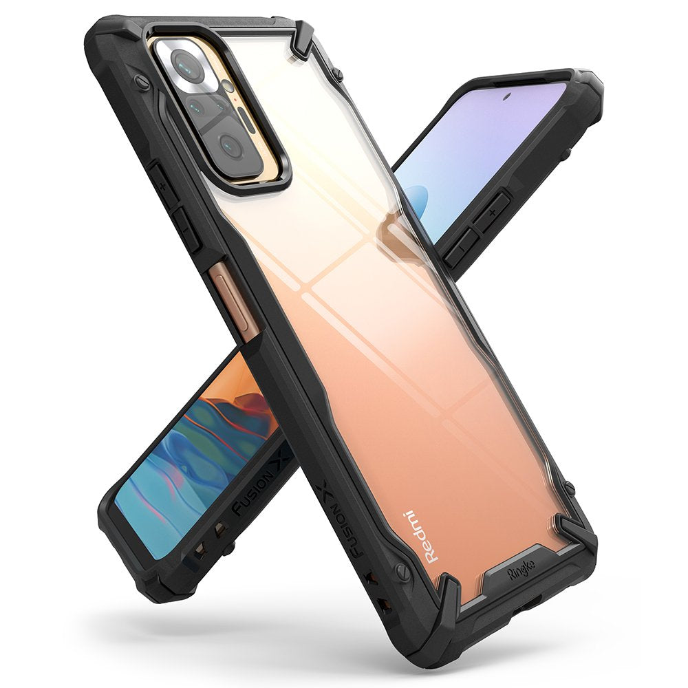 Противоударен Хибриден Калъф за Xiaomi Redmi Note 10 Pro/Max, Ringke Fusion X Case, Черен