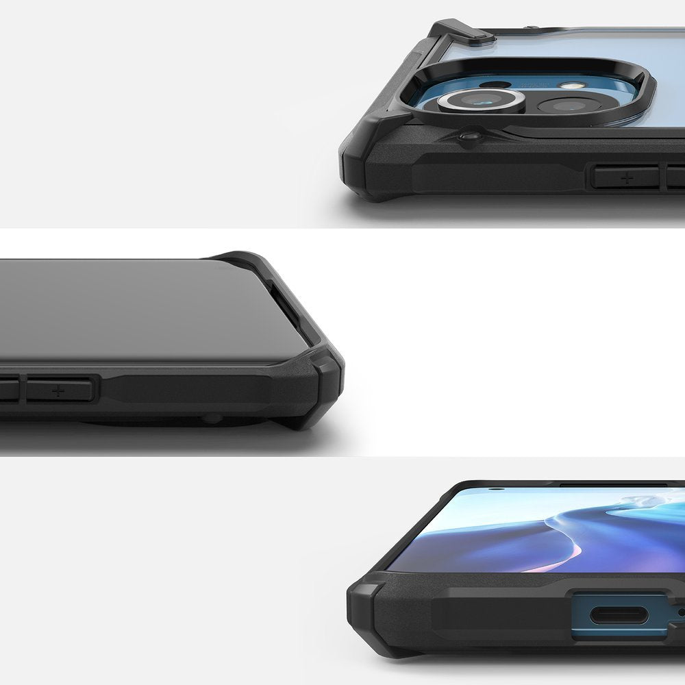 Противоударен Хибриден Калъф за Xiaomi Mi 11, Ringke Fusion X Camo Case, Черен (5)