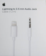 Оригинален Аудио Кабел Apple Lightning to 3.5mm Audio Jack Cable 1.2m Mxk22, Бял (2)