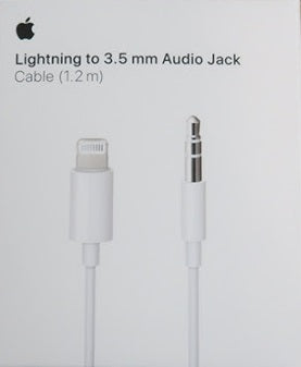 Оригинален Аудио Кабел Apple Lightning to 3.5mm Audio Jack Cable 1.2m Mxk22, Бял (2)