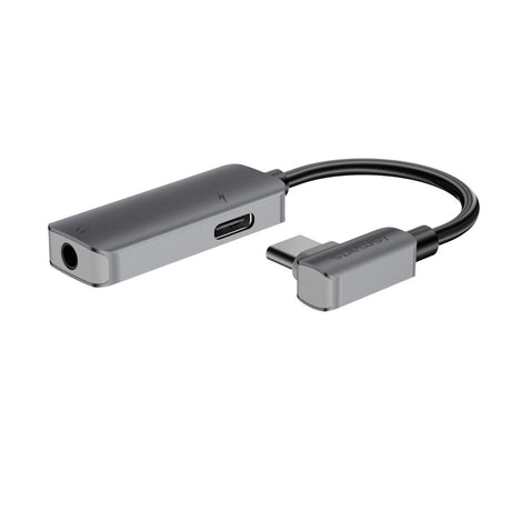 Аудио Адаптер USB-C за Samsung S21/20 Note 20/10, 4Smarts Splitter AUX 3.5mm, Черен