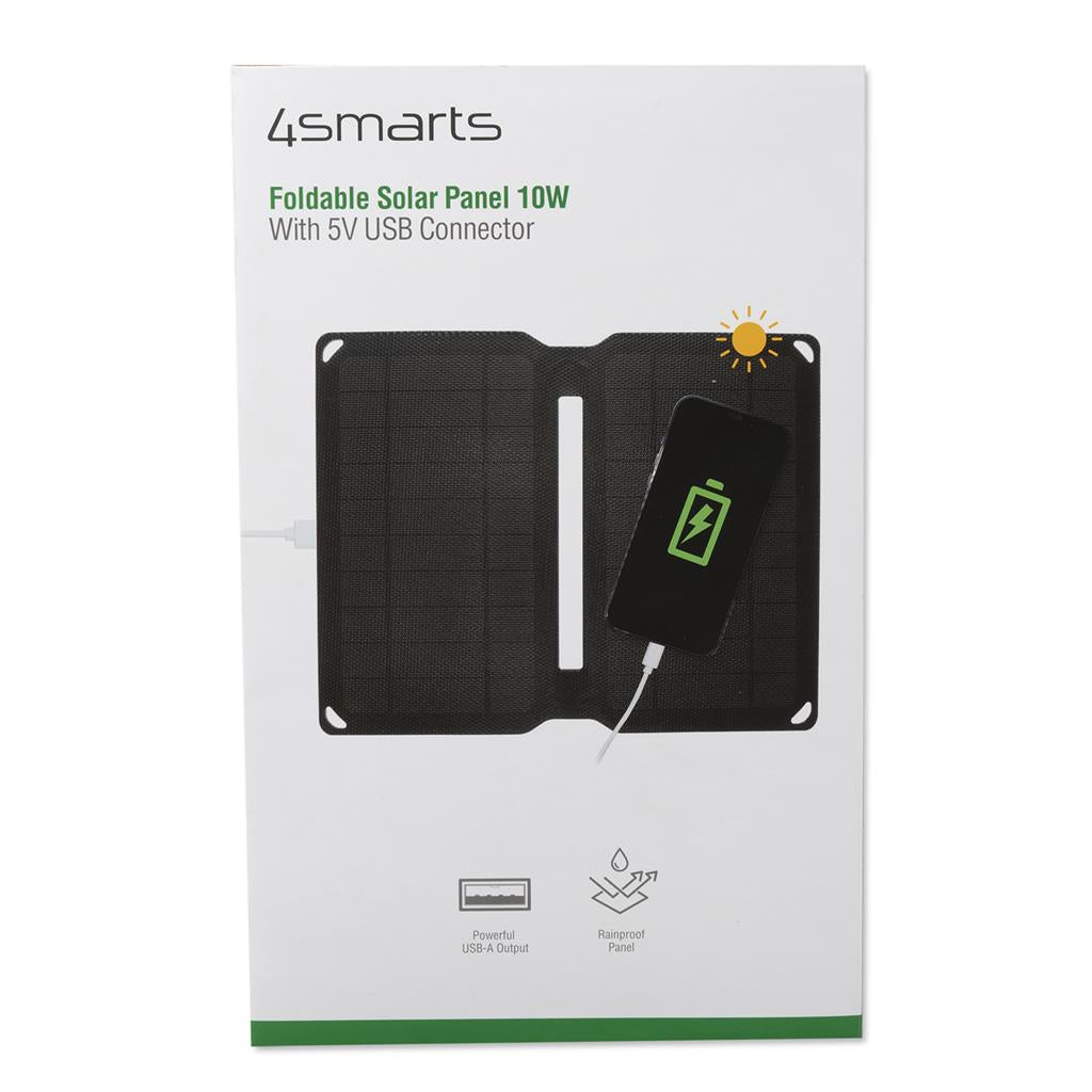 Соларно Зарядно, 4Smarts Foldable Solar Panel 10W, Черен (7)