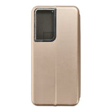Кожен Калъф за Samsung S21 Ultra, Forcell Elegance Book Case, Златист (2)