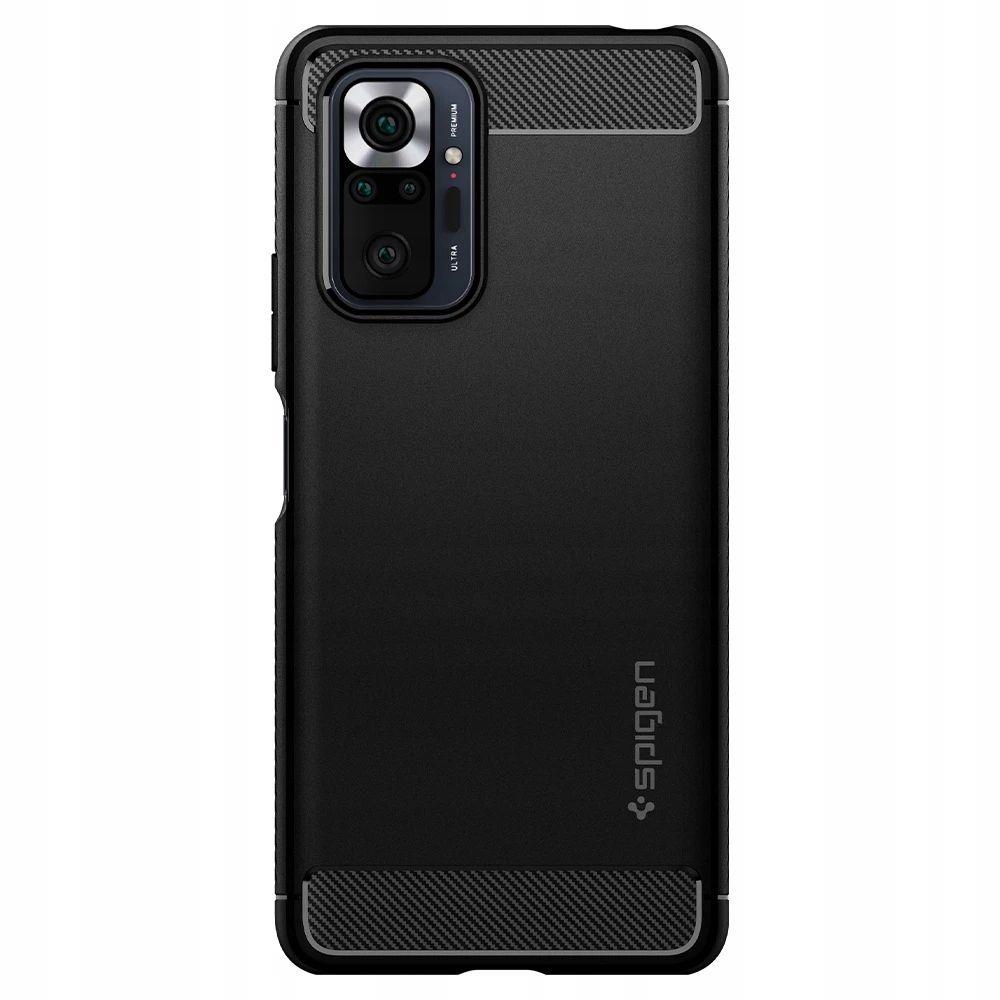 Противоударен Силиконов Калъф за Xiaomi Redmi Note 10 Pro/Max, Spigen Rugged Armor Case, Черен (4)