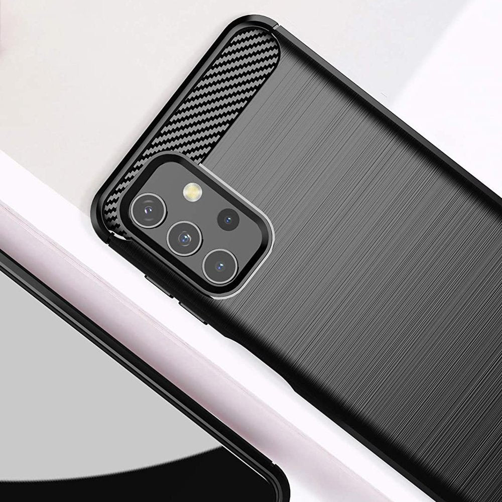 Противоударен Силиконов Калъф за Samsung A32 4G, Forcell Carbon Case, Черен (4)