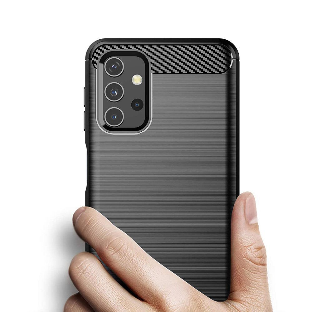 Противоударен Силиконов Калъф за Samsung A32 4G, Forcell Carbon Case, Черен